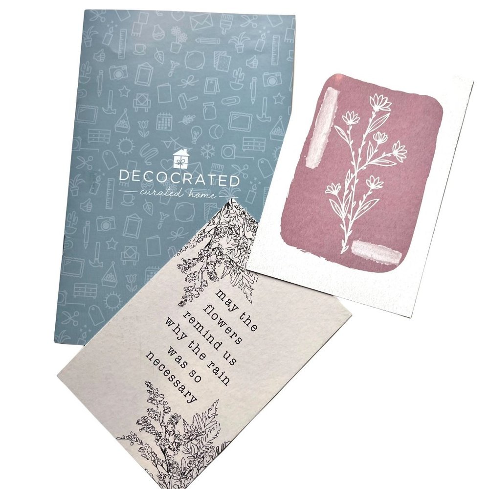 Decocrated Spring Art Card Print Reversible with Booklet 2021 Flowers Rain